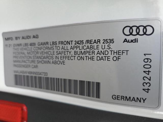 WAUABAF49NN004733 Audi A4 PREMIUM 13