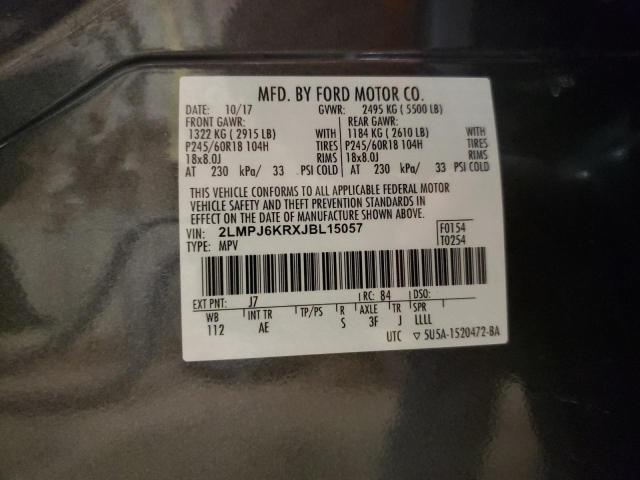 2018 LINCOLN MKX SELECT 2LMPJ6KRXJBL15057