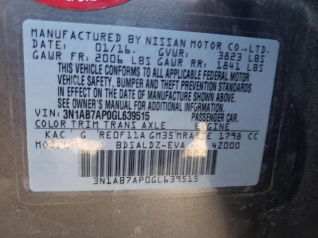 3N1AB7AP0GL639515 Nissan SENTRA S