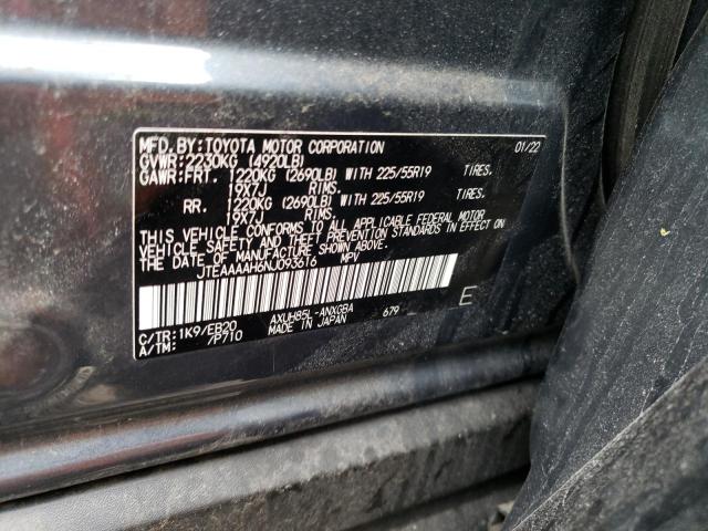 2022 TOYOTA XLE JTEAAAAH6NJ093616