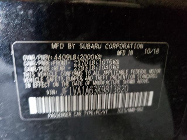 JF1VA1A63K9813820 Subaru WRX