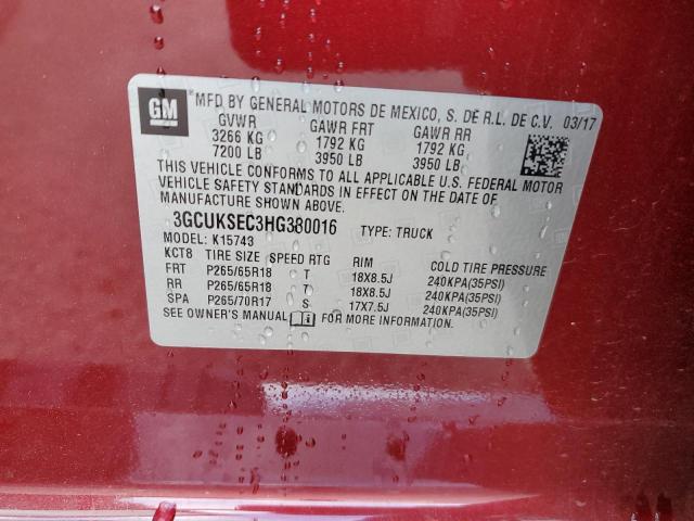 2017 CHEVROLET SILV1500 4 3GCUKSEC3HG380016