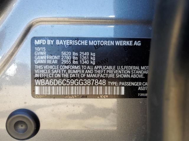 2016 BMW 650 XI GRA - WBA6D6C59GG387848