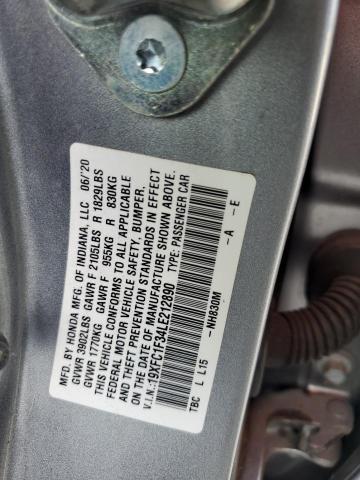 Auction sale of the 2020 HONDA CIVIC , vin: 19XFC1F34LE212890, lot number: 48566283