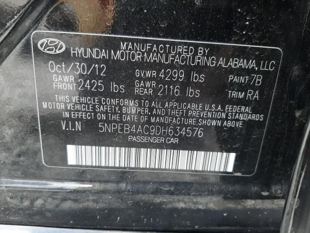 VIN 5NPEB4AC9DH634576 2013 HYUNDAI SONATA no.12