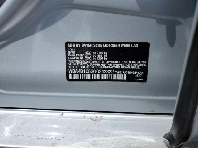 2016 BMW 435 I GRAN WBA4B1C53GG242322