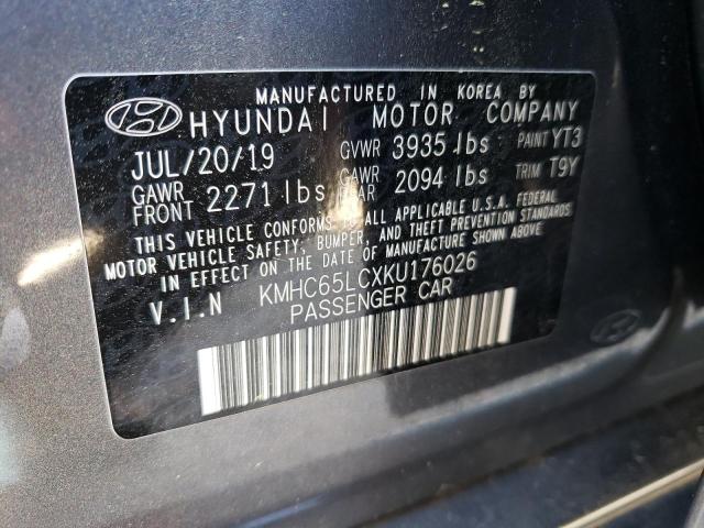 2019 HYUNDAI IONIQ BLUE - KMHC65LCXKU176026