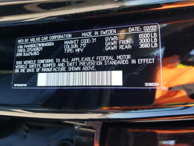 2022 VOLVO XC90 T8 RE YV4H60CZ1N1846664