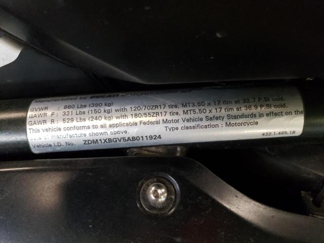 2010 DUCATI 848 ZDM1XBGV5AB011924