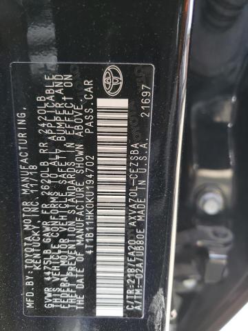 2019 TOYOTA CAMRY L - 4T1B11HK0KU194702