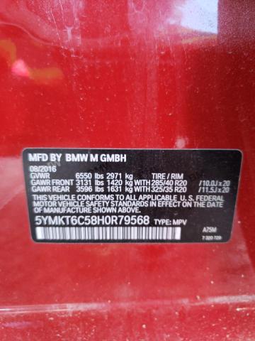 2017 BMW X5 M 5YMKT6C58H0R79568