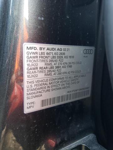 2021 AUDI Q8 PRESTIG WA1FVAF13MD029907