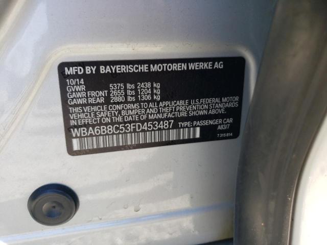 2015 BMW 640 XI GRA - WBA6B8C53FD453487