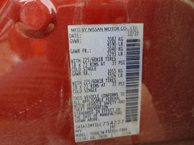 5N1AT2MT1LC754227 Nissan ROGUE S