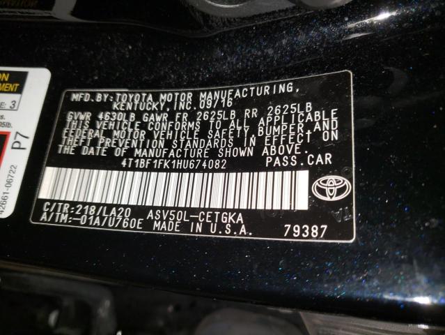 2017 TOYOTA CAMRY LE/X - 4T1BF1FK1HU674082