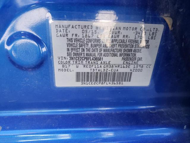 3N1CE2CP8FL436581 Nissan Versa Note S