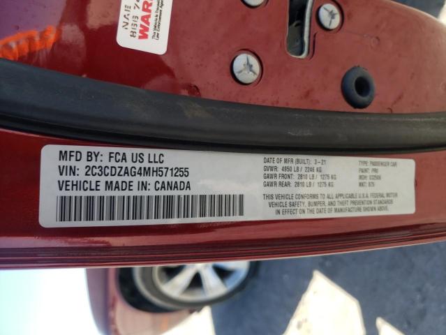 2C3CDZAG4MH571255 Dodge Challenger Sxt