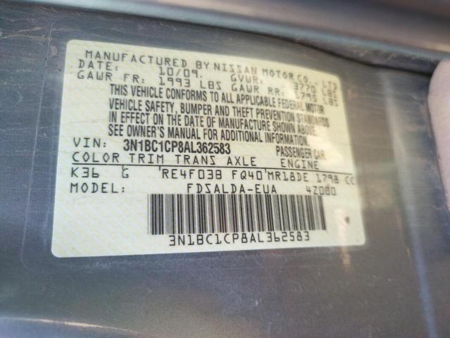 3N1BC1CP8AL362583 2010 Nissan Versa S