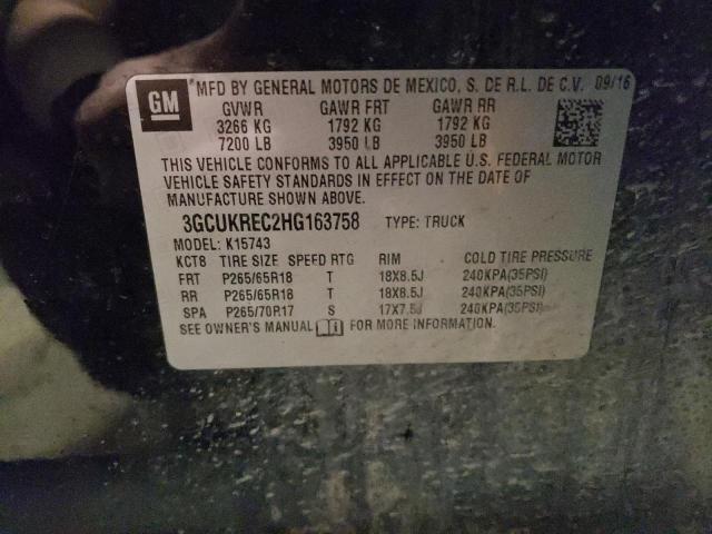 2017 CHEVROLET SILVERADO - 3GCUKREC2HG163758