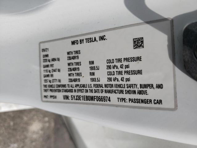 5YJ3E1EB0MF066974 Tesla MODEL 3