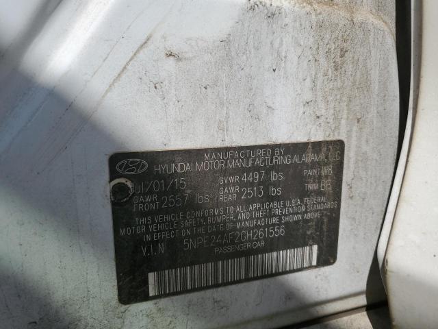 VIN: 5NPE24AF2GH261556 Auction: COPART Lot: 48995213 Location: GA - ATLANTA WEST 5NPE24AF2GH261556 HYUNDAI SONATA 2016 WHITE Photo 12