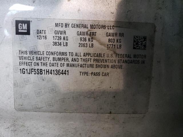 2017 CHEVROLET SONIC PREM - 1G1JF5SB1H4136441