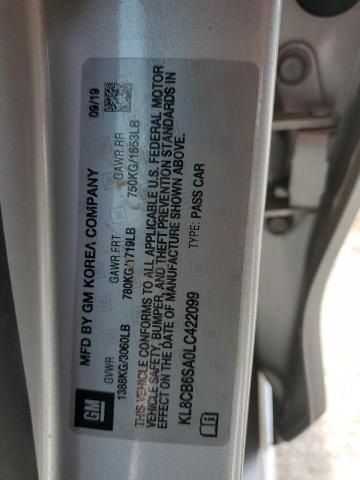 2020 CHEVROLET SPARK KL8CB6SA0LC422099