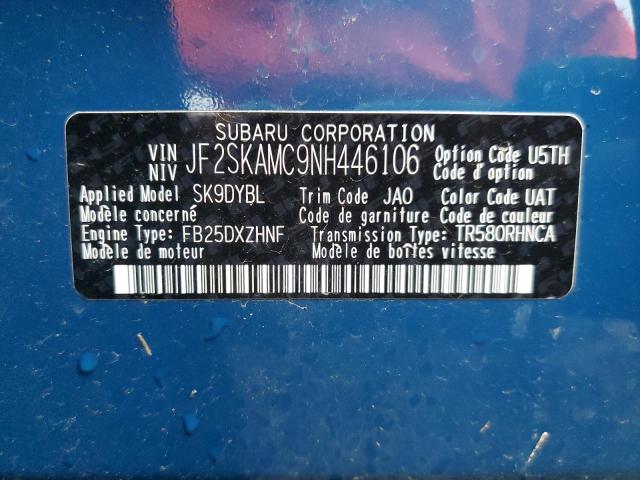 2022 SUBARU FORESTER W JF2SKAMC9NH446106