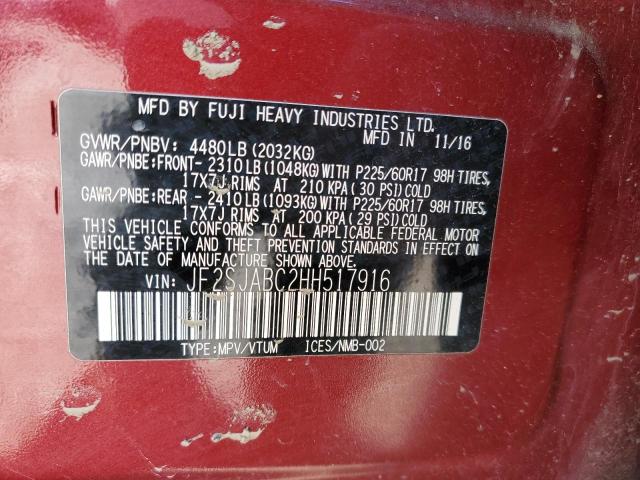 JF2SJABC2HH517916 Subaru Forester 2.5i