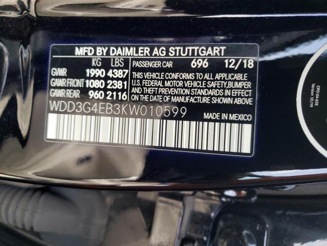 WDD3G4EB3KW010599 Mercedes-Benz A 220