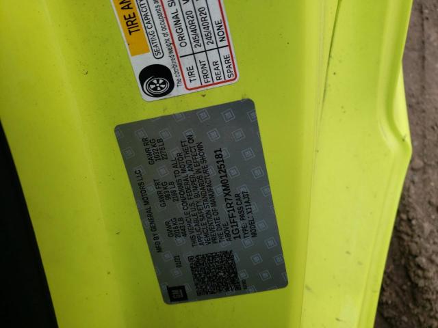 2021 CHEVROLET CAMARO LZ - 1G1FF1R7XM0125181