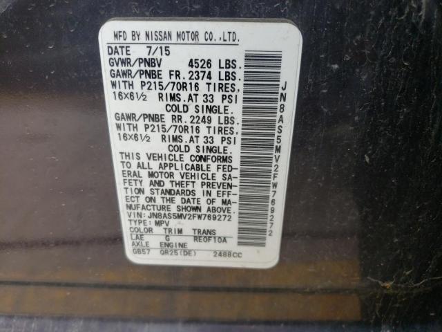 JN8AS5MV2FW769272 Nissan Rogue Select S