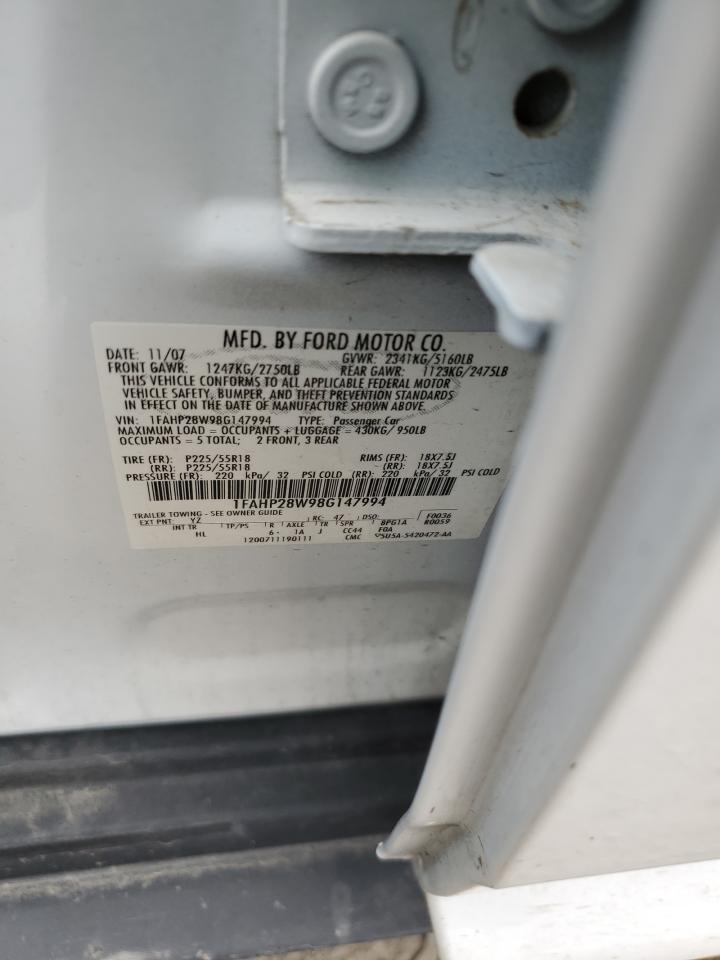 1FAHP28W98G147994 2008 Ford Taurus Limited