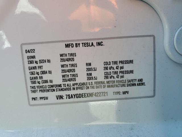 7SAYGDEEXNF422721 Tesla Model Y