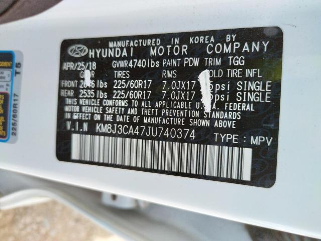 KM8J3CA47JU740374 Hyundai TUCSON SEL
