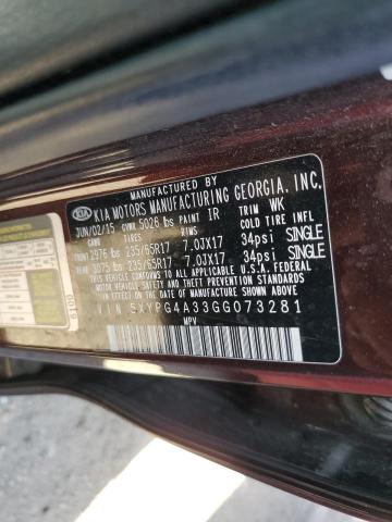 5XYPG4A33GG073281 KIA SORENTO LX