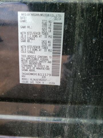 5N1AR2MM3FC611579 Nissan Pathfinder S