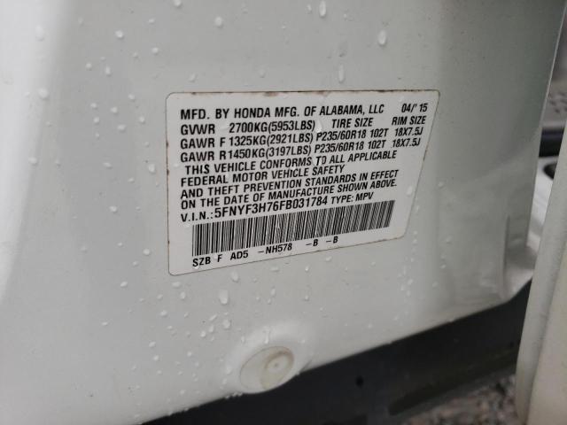 2015 HONDA PILOT EXLN - 5FNYF3H76FB031784