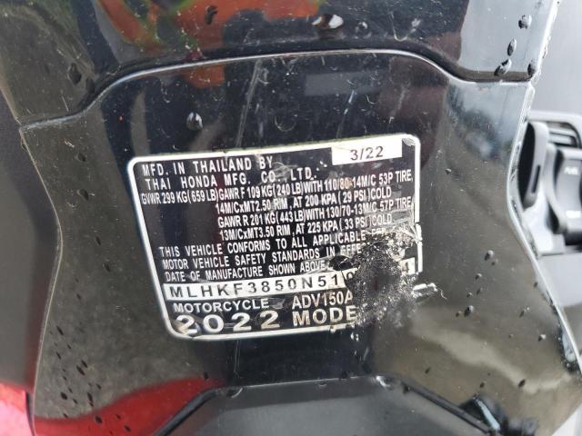 2022 HONDA ADV150 A - MLHKF3850N5102494