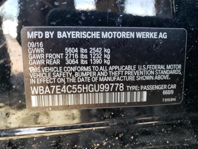 VIN WBA7E4C55HGU99778 2017 BMW 7 Series, 740 XI no.13