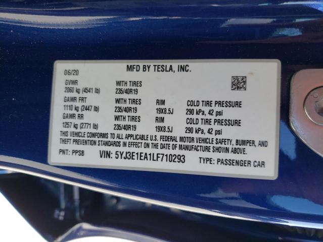 5YJ3E1EA1LF710293 Tesla MODEL 3