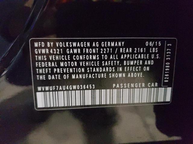 2016 VOLKSWAGEN GOLF R - WVWUF7AU4GW036453