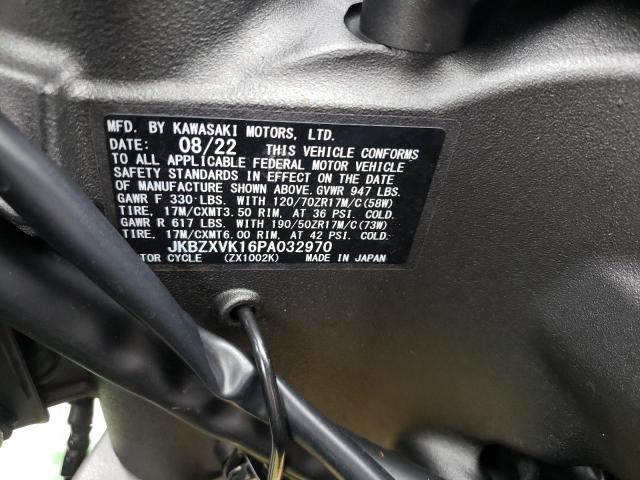 2023 KAWASAKI ZX1002 K JKBZXVK16PA032970