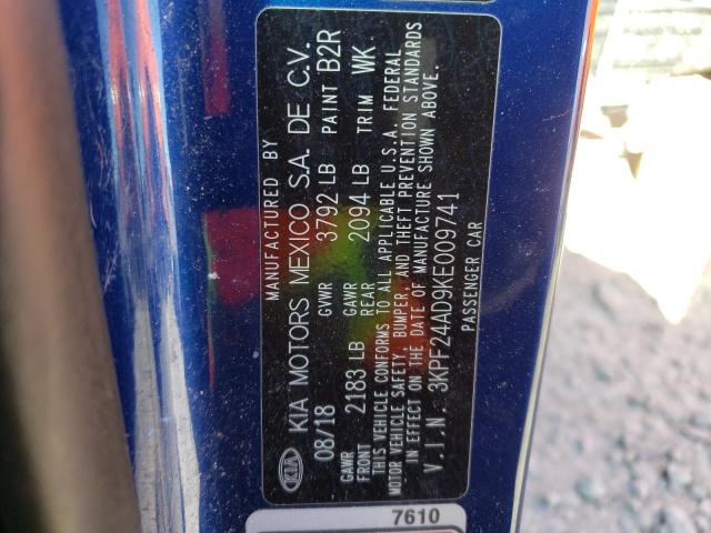 3KPF24AD9KE009741 KIA FORTE FE