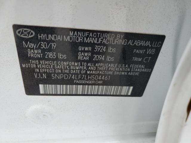 5NPD74LF7LH504461 Hyundai ELANTRA SE