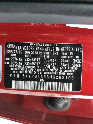 5XYPG4A33HG262109 KIA SORENTO LX