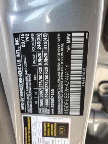 4JGDF6EE9HA748416 Mercedes-Benz Gls 450 4matic