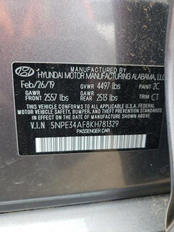 2019 HYUNDAI SONATA LIM - 5NPE34AF8KH781329
