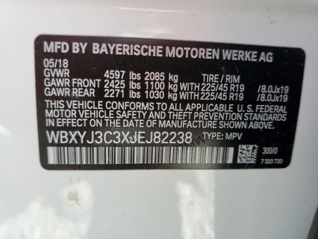 VIN WBXYJ3C3XJEJ82238 2018 BMW X2, Sdrive28I no.12