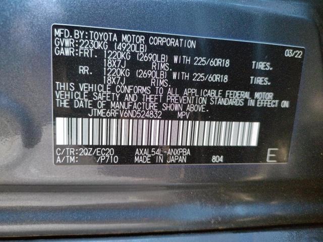 JTME6RFV6ND524832 Toyota RAV4 XSE